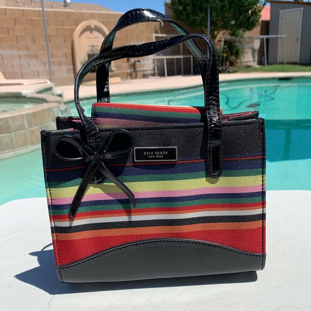 Vintage Kate Spade Rainbow Striped Handbag